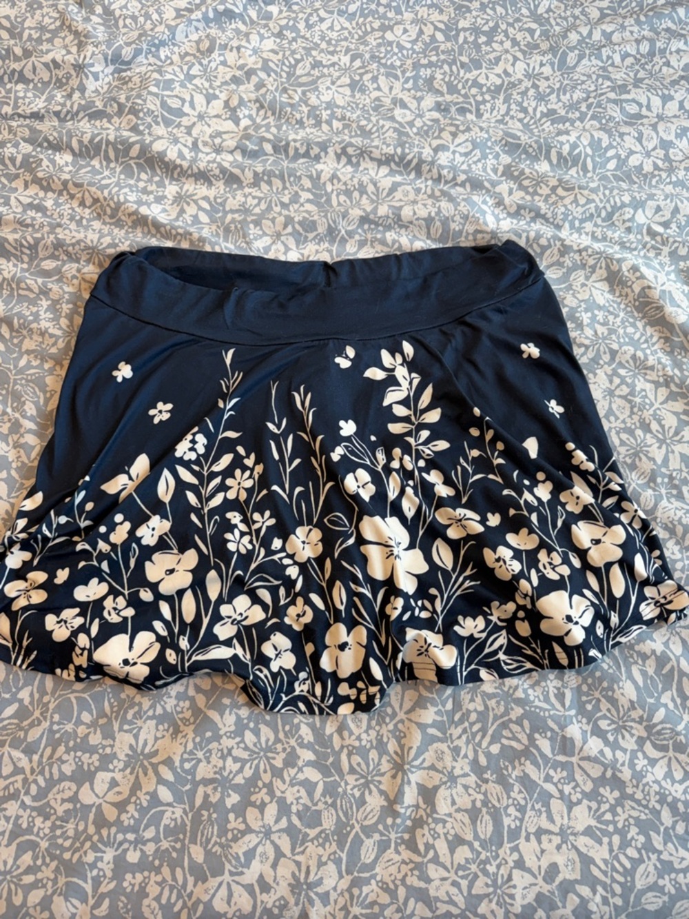 SHEIN Navy Skort with White Floral Print